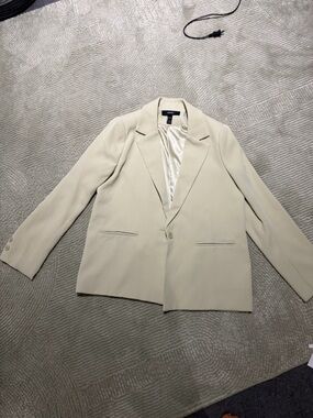 Forever 21 Cream Single-Button Blazer